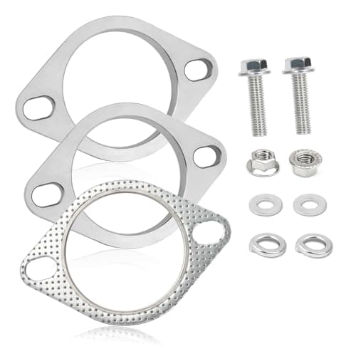 2-Bolt 2.5 Inch Exhaust Flange Repair Kit,Stainless Steel Exhaust System Kit with Exhaust Gasket & Exhaust Bolts,Exhaust Pipe Flange Gasket for Automotive Replacement Exhaust Flanges (2.5")