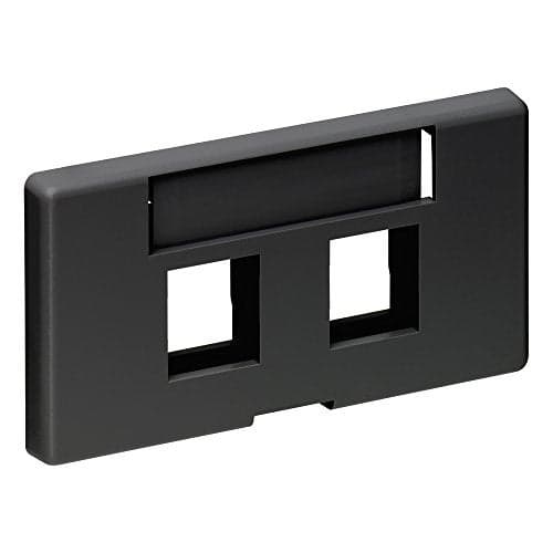 Leviton 2-Port QuickPort Modular Furniture Faceplate, 49910-SE2, Black