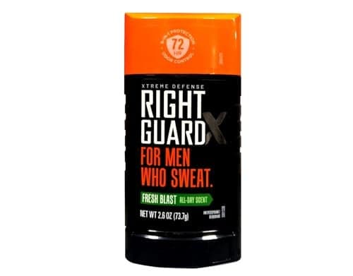 Right Guard Xtreme Defense Antiperspirant Deodorant Invisible Solid Stick, Fresh Blast, 2.6 Ounce , 6 Count (Pack of 1)