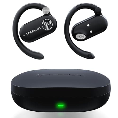 TREBLAB XOpen True Open Ear Wireless Earbuds Lightweight Comfort BehindEar Fit Immersive Sound Dual Mic for Calls 40H Playtime Bluetooth Headphones Open Ear for Sports Workout Running