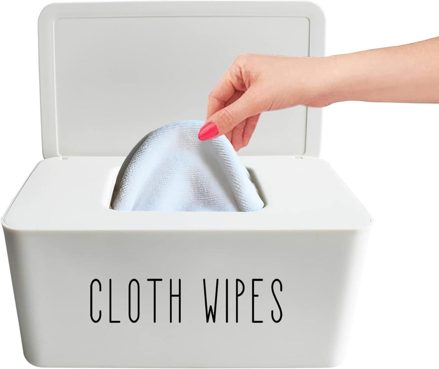 Cloth Wipes Dispenser 82L x 49W x 39H inches Cloth Baby Diaper Wipes Container for Homemade Reuseable Baby Essential White
