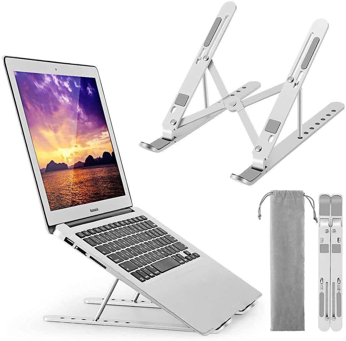 BR FASHION HUB Laptop Stand for Desk Portable Laptop Stand Adjustable Height Foldable Laptop Holder NonSlip Aluminum for Laptops All Laptops