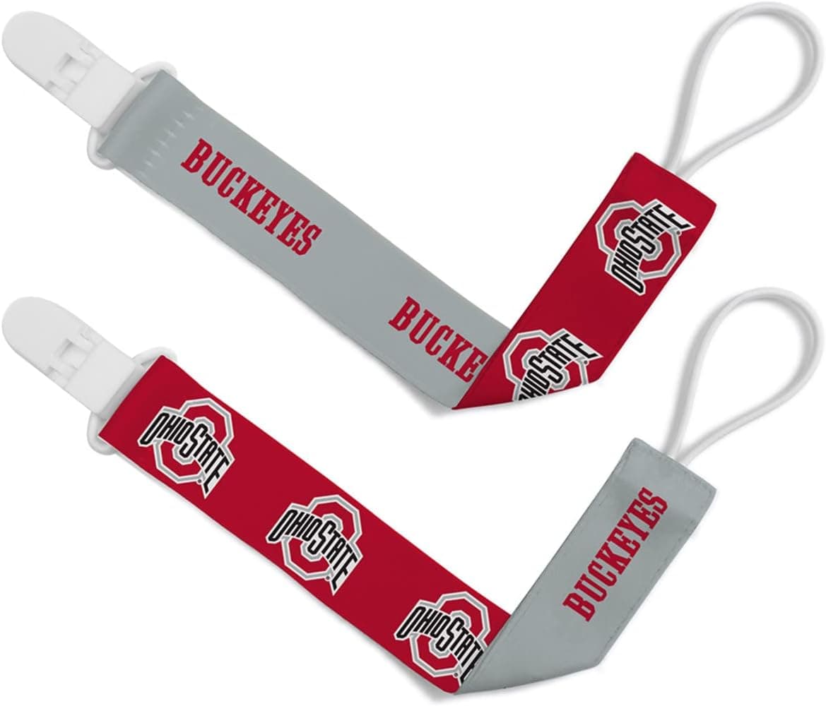 BabyFanatic Pacifier Clip 2Pack NCAA Ohio State Buckeyes Officially Licensed Baby Apparel