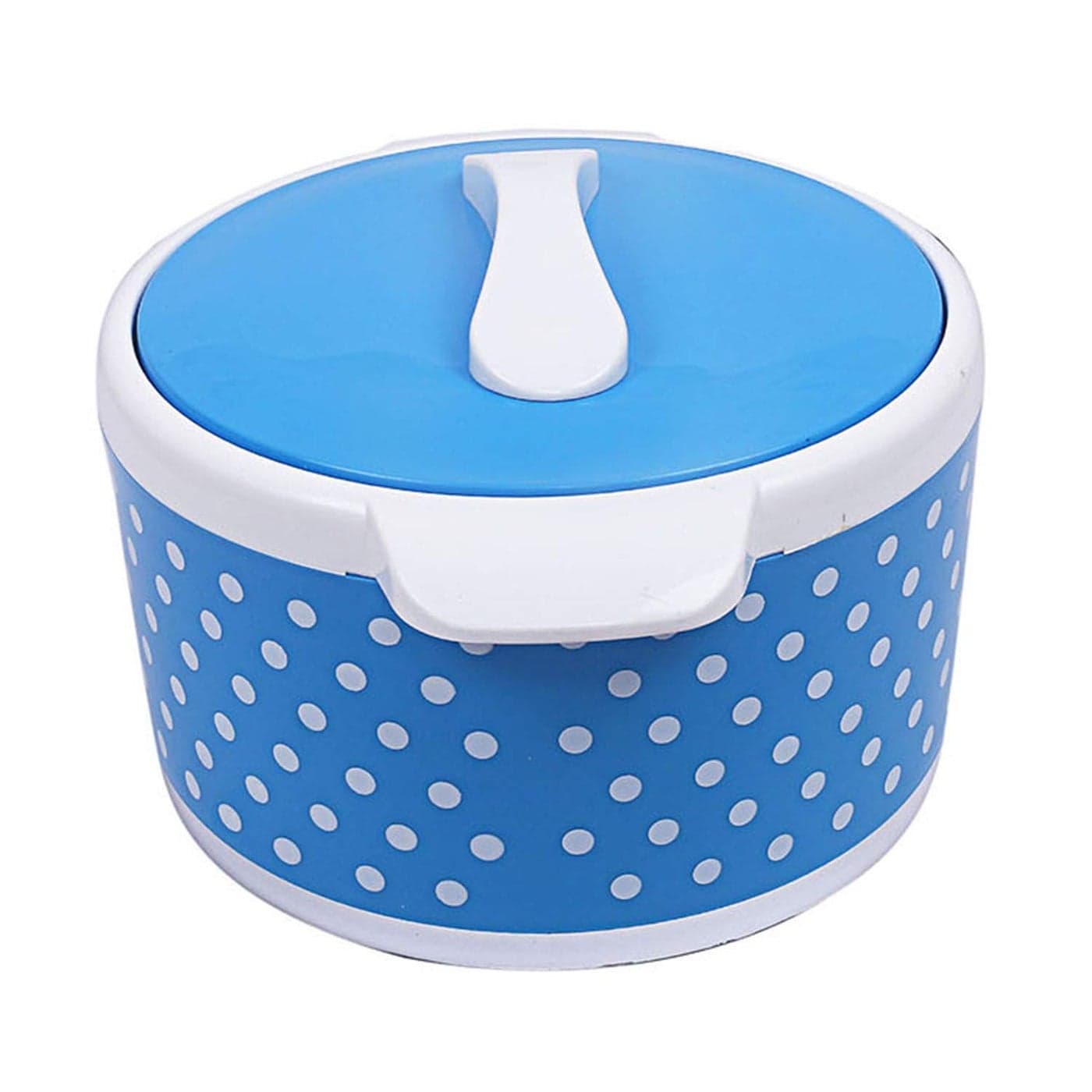 Kuber Industries Polka Dots Design Insulatet CasseroleHotpot 2500 Ml Blue