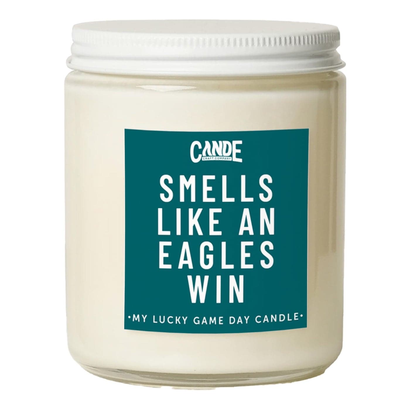 Smells Like an Eagles Win Candle Philly Football Inspired Scented Candle Iced Vanilla Woods Fragrance HandPoured Soy Wax Gift for Eagles Fans Home Decor Man Cave Game Day Essential