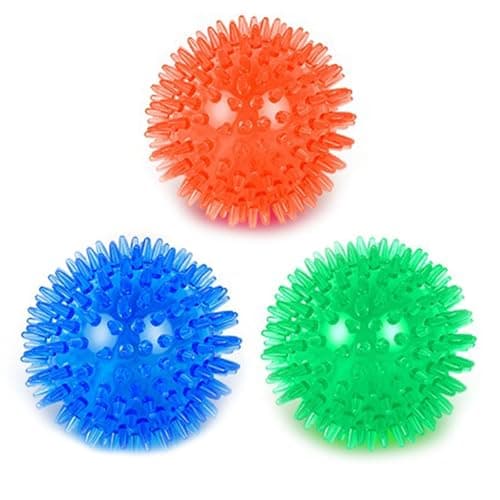 Orgrimmar 3 PCS Pet Squeaky Chewing Balls Dog Soft Stab Cleaning Teeth Toys Balls with High Bounce for Small Medium Large Pet Dog Cat ToysSmall255in