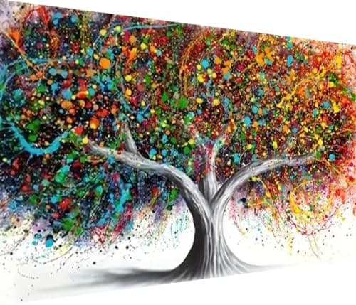 BOHADIY 5D Tree Diamond Painting, Diamond Painting Tree Kits for Adults,Colorful Tree DIY Full Drill Crystal Rhinestone Arts and Crafts, Gem Art Paints with Diamond Home Wall Decor 27.5 X 15.7inch