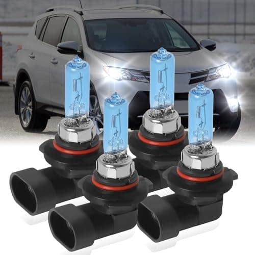 IVBDQV Fit 2013-2015 for TOYOTA RAV4 Headlight Bulbs, 9005/HB3 High Beam and 9005/HB3 Low Beam 9005 9005 Halogen Bulbs 300% Brightness High Performance Halogen Bulbs Combo 4PCS