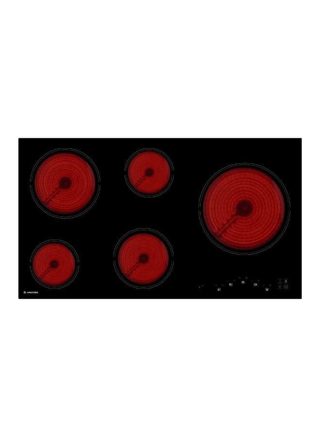 90 cm Built-in Electric Hob 5 Over-Heating Temperature Protection, Kanger Glass Ceramic, 8900 Watts, Touch Control, Hi-Light Heating Elements, Touch Control, 1-Year Warranty HR9020B Black