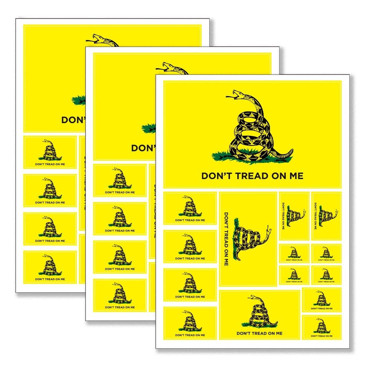 QQSD Dont Tread on Me Gadsden Flag Sticker Decal in Multiple Sizes 3 Pack 117 x 83 Inches