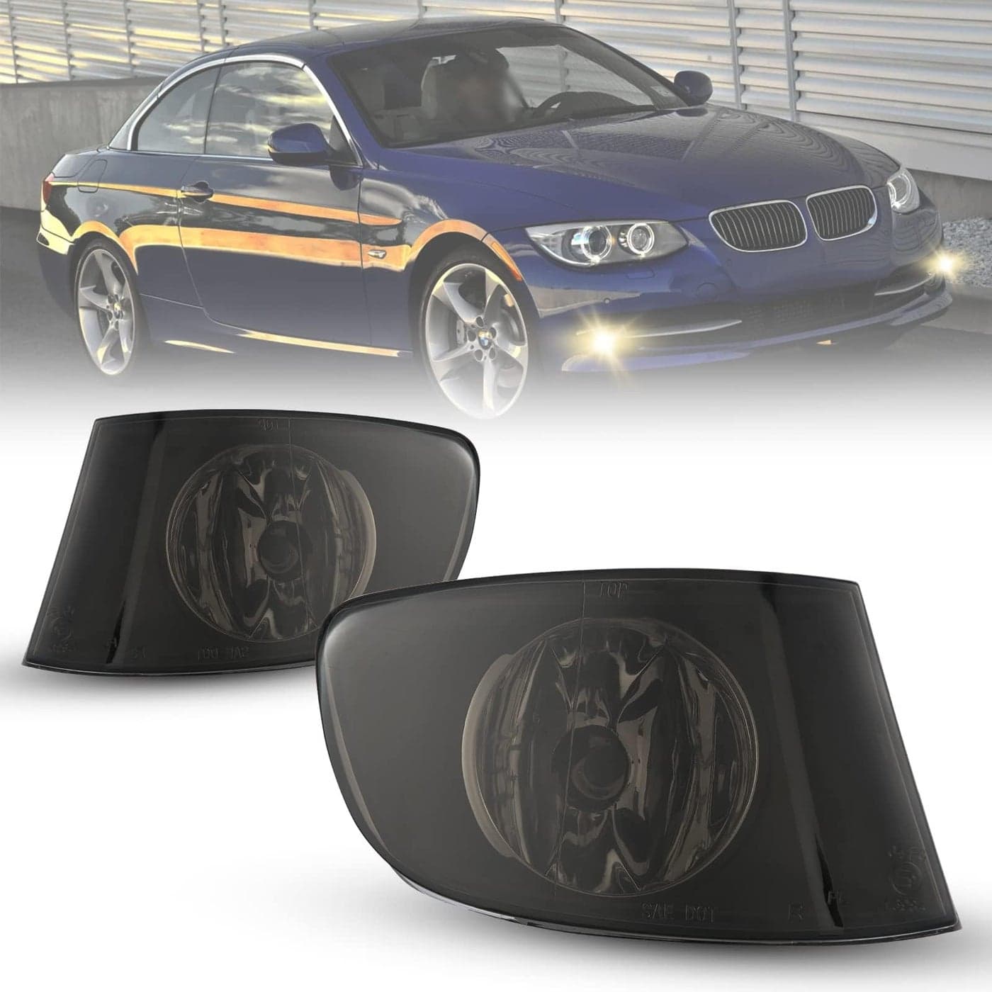 TULALUX Fog Lights for BMW E92 E93 323i Sedan 328i 335i 335is Convertible 328i 328xi 335i 335xi 335is Coupe 335i xDrive Sedan All wo MPackage Bumper 3 Series Lamps 20072011 Smoke Lens