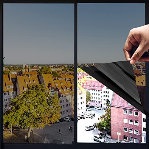One Way Window Privacy Film with Tools Heat Control Window Tint for Home ExplosionProof Premium PET Material Sun Blocking Anti UV Reflective Window Film Cosmic Black354 Inch x 164 Feet
