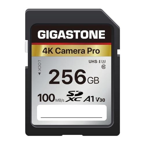 5Years Data RecoveryGIGASTONE 256GB SD Card 4K Camera Pro UHSI A1 V30 SDXC Memory Card 4K UHD Video Compatible with Digital Camera with 1 Mini Case