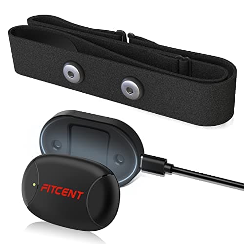 FITCENT Rechargeable Heart Rate Monitor Chest Strap 53 kHzBluetooth 50ANT Heart Rate Sensor for Peloton Strava Zwift DDP Yoga