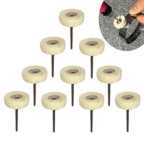 DIY Crafts Pack Of 7 Pcs, Buff Wheel Shank, Mounted Cotton Polishing Buff Wheel Shank for Rotary Grind and Polish Glass Plastic Metal Ma(Pack Of 7 Pcs, Buff Wheel Shank)