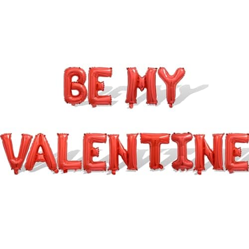 Red BE MY VALENTINE Letter Balloons Valentines Day Decorations 16in Balloon Foil Letter Decoration Party Decor Red Letter Balloons BE MY VALENTINE Party Supplies