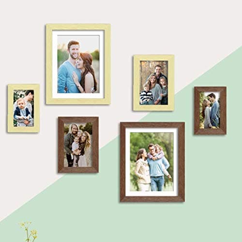 Art Street Set of 6 Beige & Brown Wall Photo Frame, Picture Frame for Home Decor (Size - 4x6, 5x7, 8x10 Inchs)