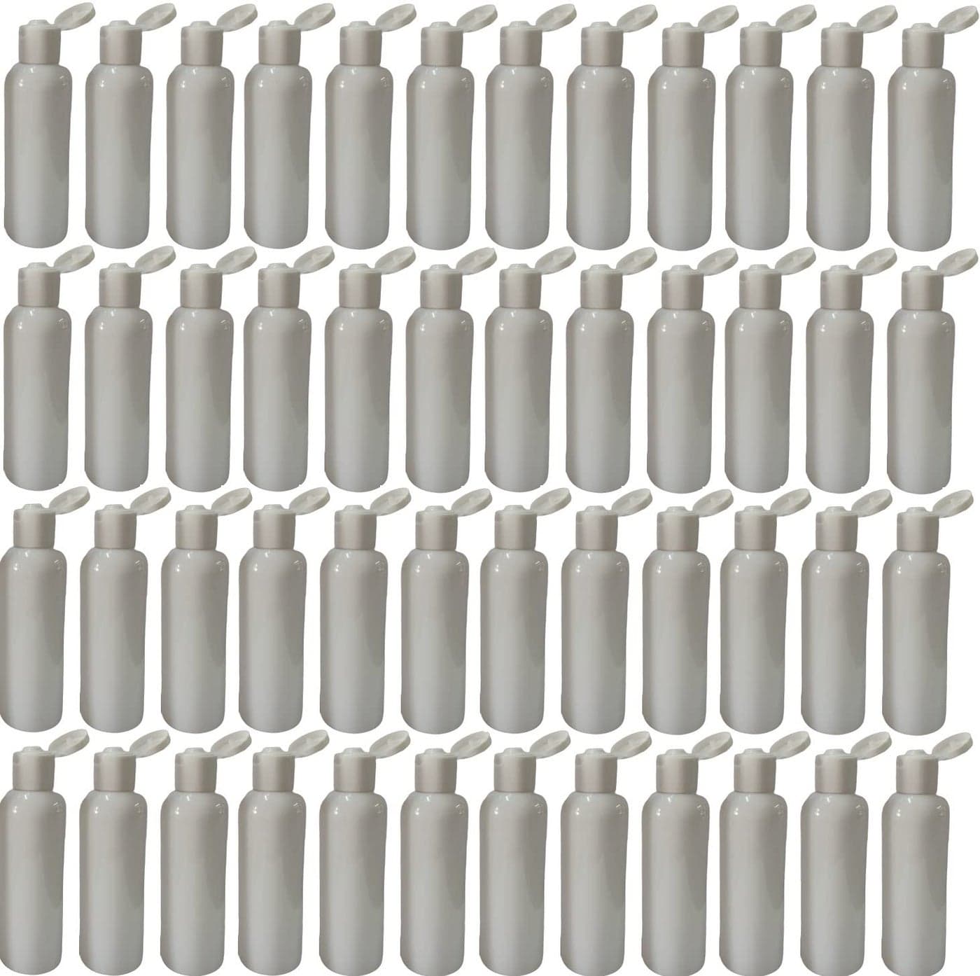 MC PIPWALA 50 ML PET milky white flip top CAP Plastic Bottles Size Cosmetic Travelling Containers Small Leak Proof Squeeze Bottles Pack of 48