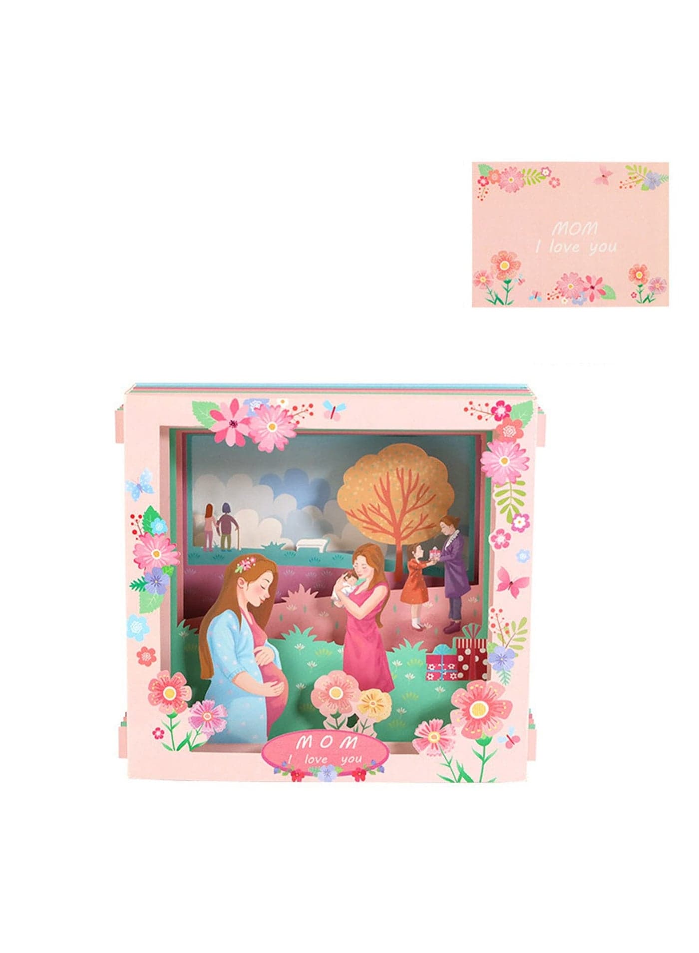 3D Mother’s Day Greeting Card, I Love You Mom, Paper Carved Design with Envelope, Perfect for Birthdays and Special Occasions, 6x6 Inch
