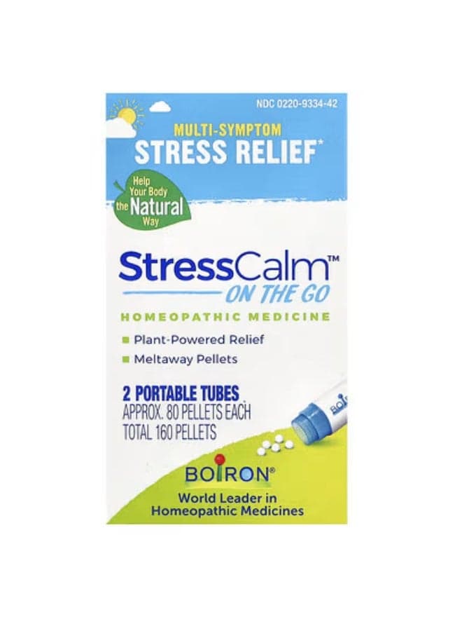 Boiron, StressCalm® On The Go, 2 Portable Tubes, 80 Pellets Each