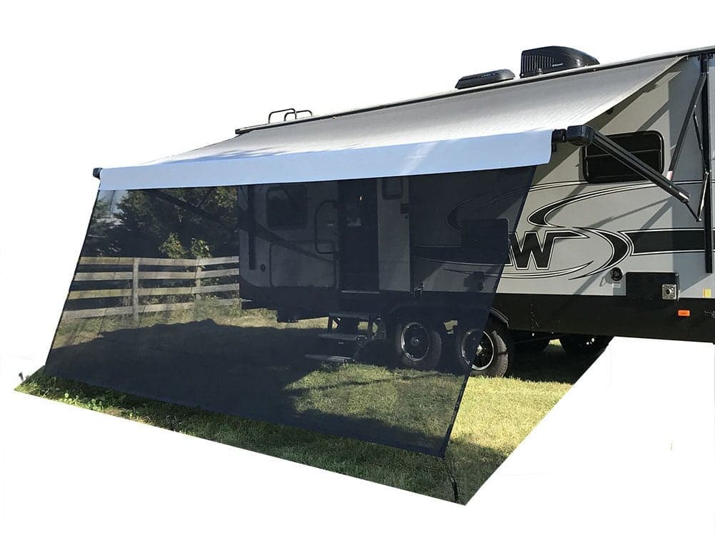 Tentproinc RV Awning Sun Shade Screen 9' X 10' 3'' (Fit for 11' Awning) Mesh Sunshade for RV Awning Sunscreen Block UV Glare Motorhome Camping Trailer Awning Screenshade - 3 Year Warranty (Black)