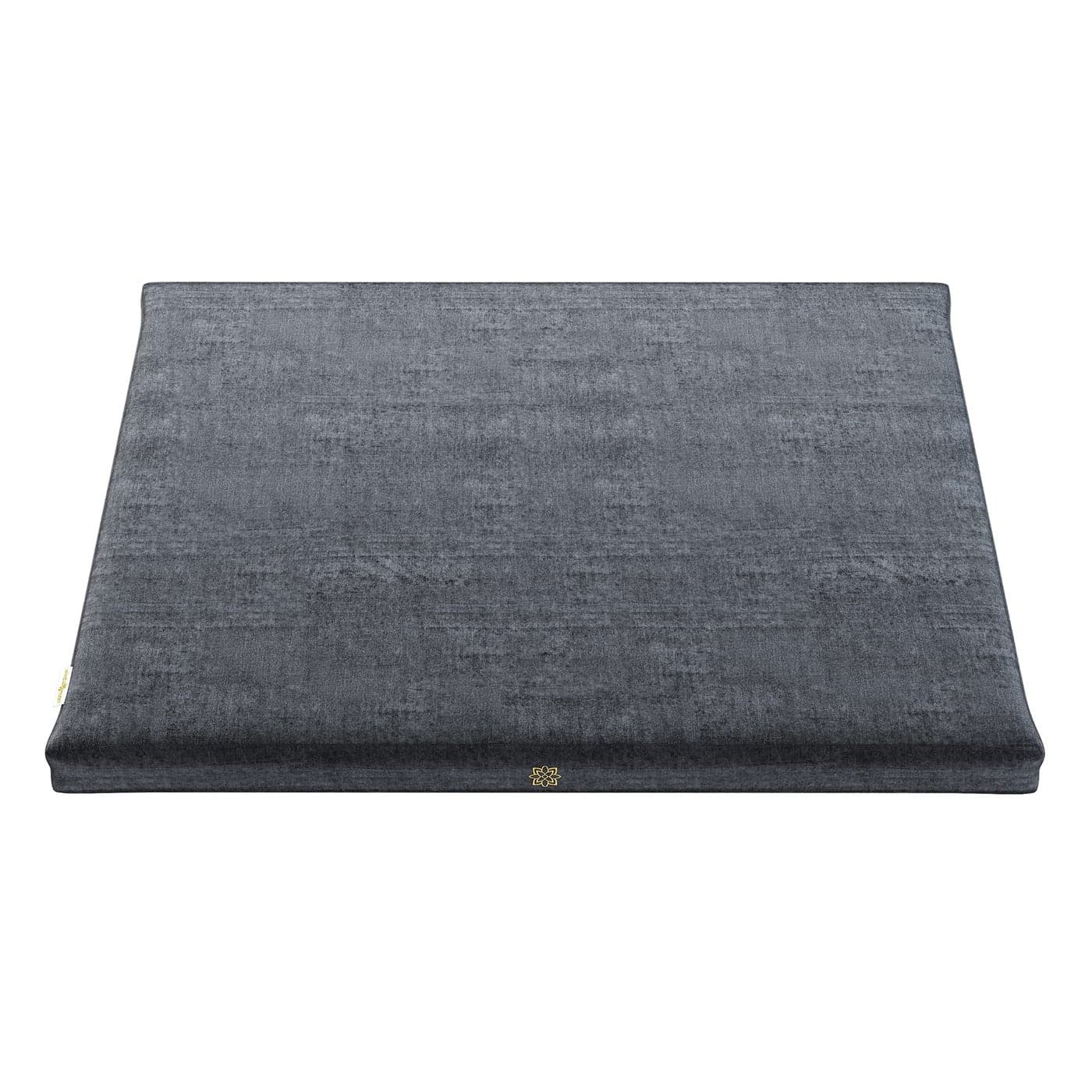 Mindful Modern Velvet Zabuton Meditation Mat Large Rectangular Yoga Floor Cushion Pillow for Kneeling or Sitting Support Removable Washable Cover Perfect Zafu or Bench Complement Color Grey