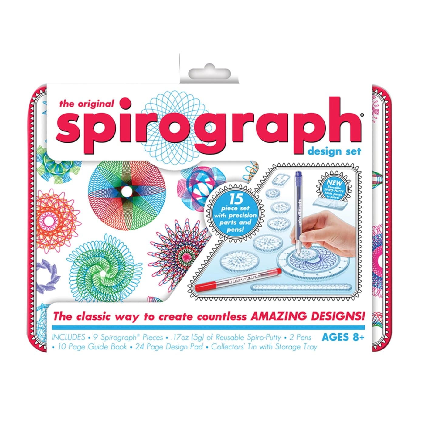 Spirograph Design Set Collectors Tin Arts and Crafts Kids Toys Art Supplies Craft Supplies Drawing Kit Spiral Art Classic Gear Design Kit Pens Design Sheet Included Ages 8 and Up
