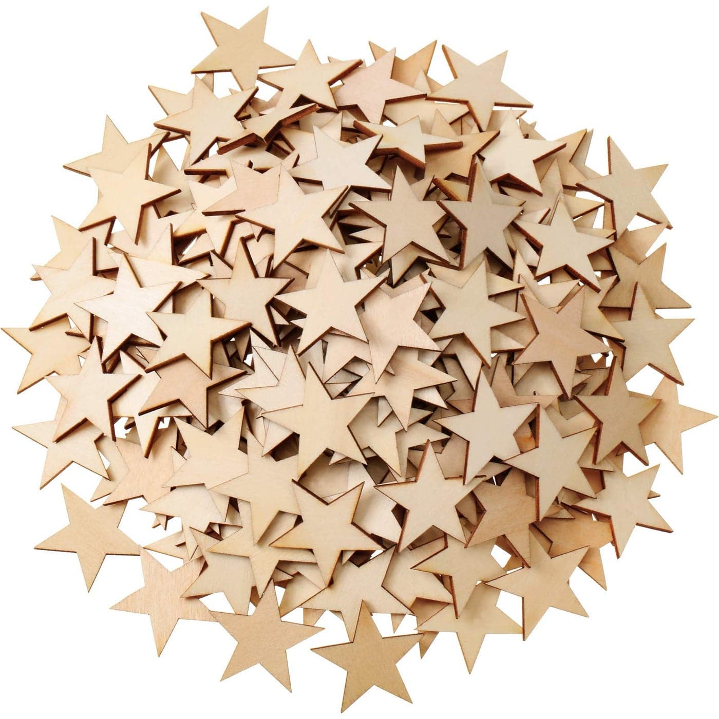 Gejoy 500 Pcs Wooden Stars Unfinished Stars Pieces Blank Wooden Cutouts Ornaments for Craft Memorial Day Independence 4th of July Patriotic Project and Decoration15 Inch