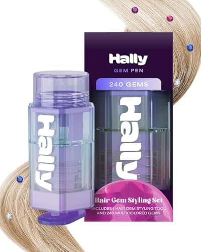 Hair Gem Pen for Girls 240 StickOn Hair Gems Stamper Tool Hair Jewels Kit for Kids Festivals School Christmas Parties Weddings Easy to Apply Remove Hair Accessories by Hally Hair