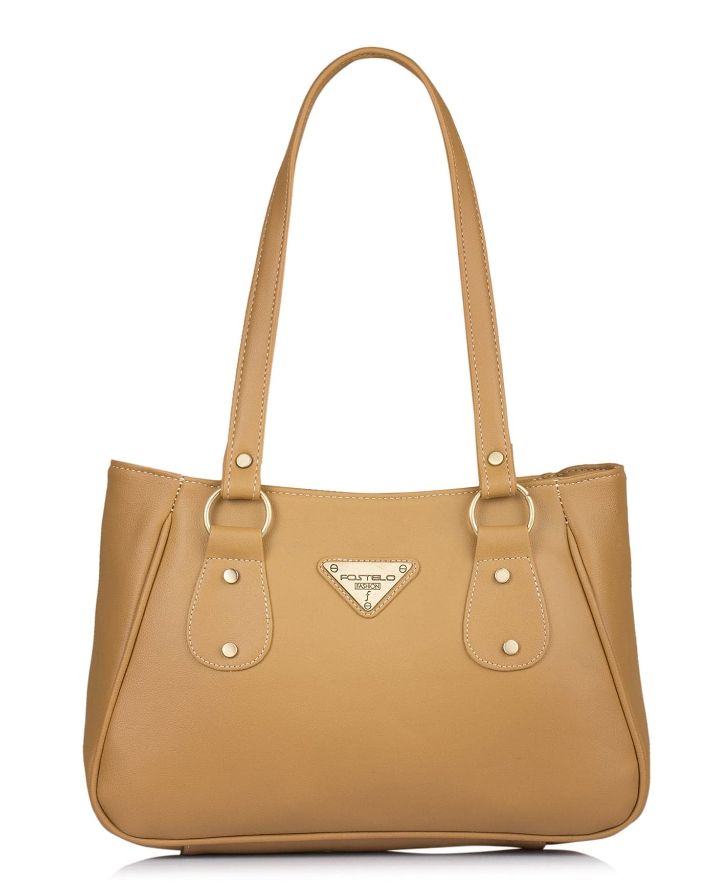 Fostelo Women's Titanic Satchel Tote Handbag for Women | Tote Bag for Work | Ladies Purse | Stylish Shoulder Bag | Gift For Women | Beige