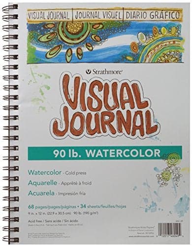 Strathmore 400 Series Visual Watercolor Journal 90 LB 9x12 Cold Press Wire Bound 34 Sheets