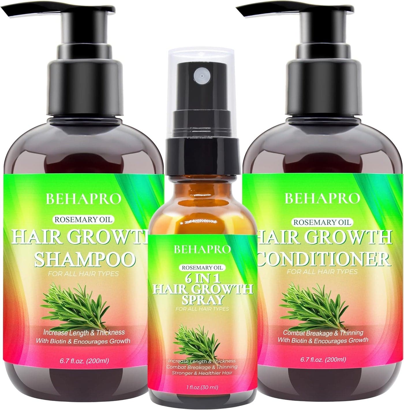 Hair Growth Shampoo and Conditioner Set wHeat Protectant SprayRosemary Biotin Keratin Argan Oil Sulfate Free Routine Hair Growth Products for Thinning Hair Hair LossBirthday Gifts for Women Men