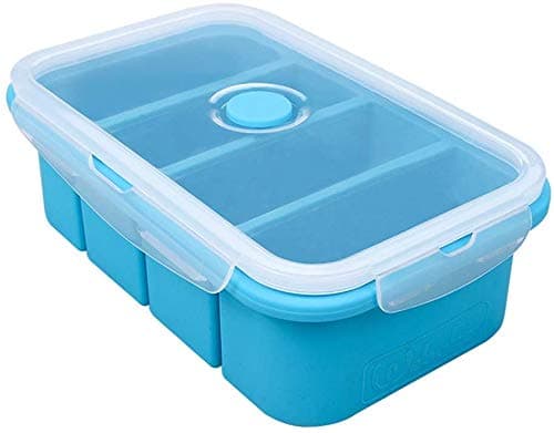 webake Soup Containers Silicone Food Freezer Trays with Lid 250 ml Extra Large Jumbo Ice Cube Tray for Soup Broth Sauce Butter Meal Prep