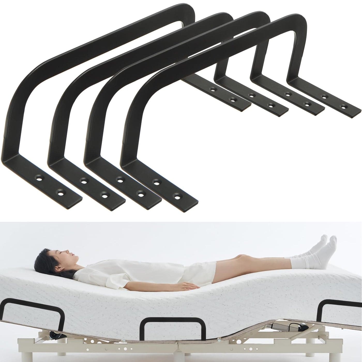 KOXHERO Mattress Retainer Bar Bracket Holder 4Pcs Keeps Mattress from Sliding on Platform Adjustable RV Beds