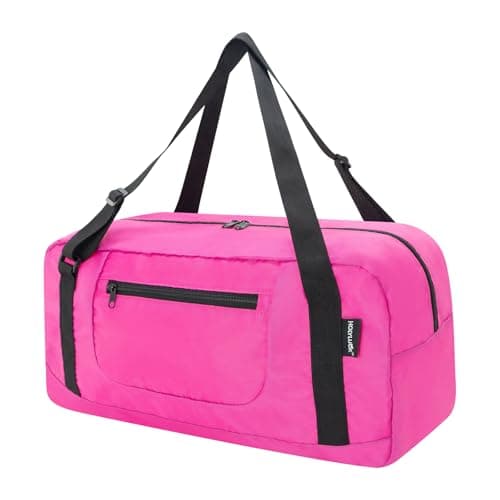 HOLYLUCK Foldable Travel Duffel Bag For Women Men Luggage Great for Gym Fuchsia