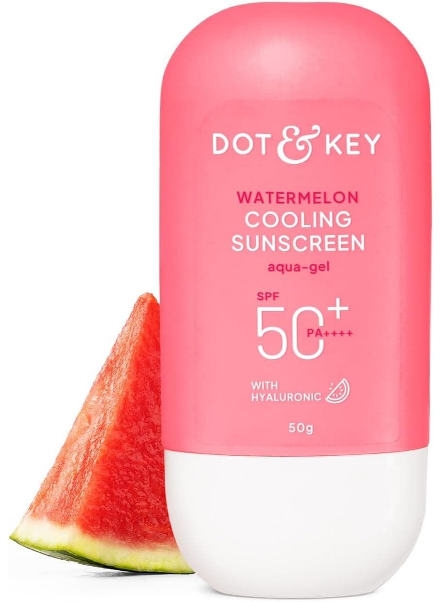 Dot & Key Watermelon Hyaluronic Cooling Sunscreen SPF 50 PA+++|for Moisturized Skin| UV + Blue Light Protection| Lightweight | No White Cast | Boosts Vitamin D Absorption I Quick Absorbing | 50g