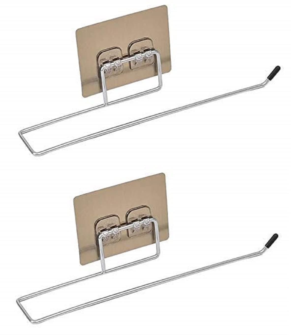 Styllent 2 Pcs of Toilet Paper Holder Tissue roll Paper Towel Holder Stainless Steel Washable Stick Hook Rack Bathroom Storage Accessories Wall Mounted Pack of 2