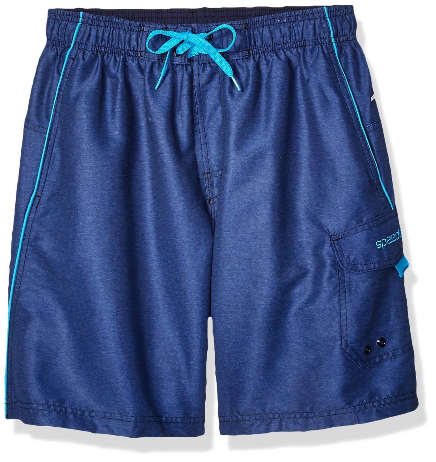 Speedo mens Knee Length Marina ii volley 20 workout shorts swim trunks, Heather/Blue, X-Large US