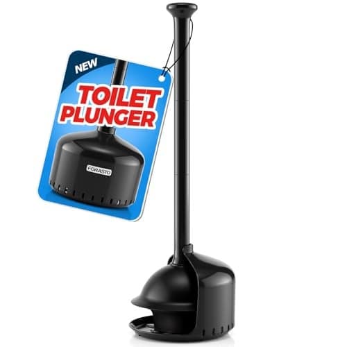 FORASTO Toilet Plunger with HolderPlungers for Bathroom with HolderPlunger with CoverBathroom DecorBathroom AccessoriesToilet Bowl CleanersBlack19inch