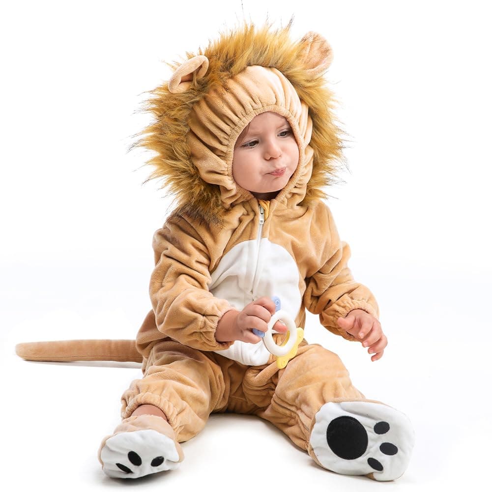 HSCTEK Baby Lion Costume Infant Lion Costume for Baby Boys Girls Baby Halloween Costume for Toddler Newborn 912Months