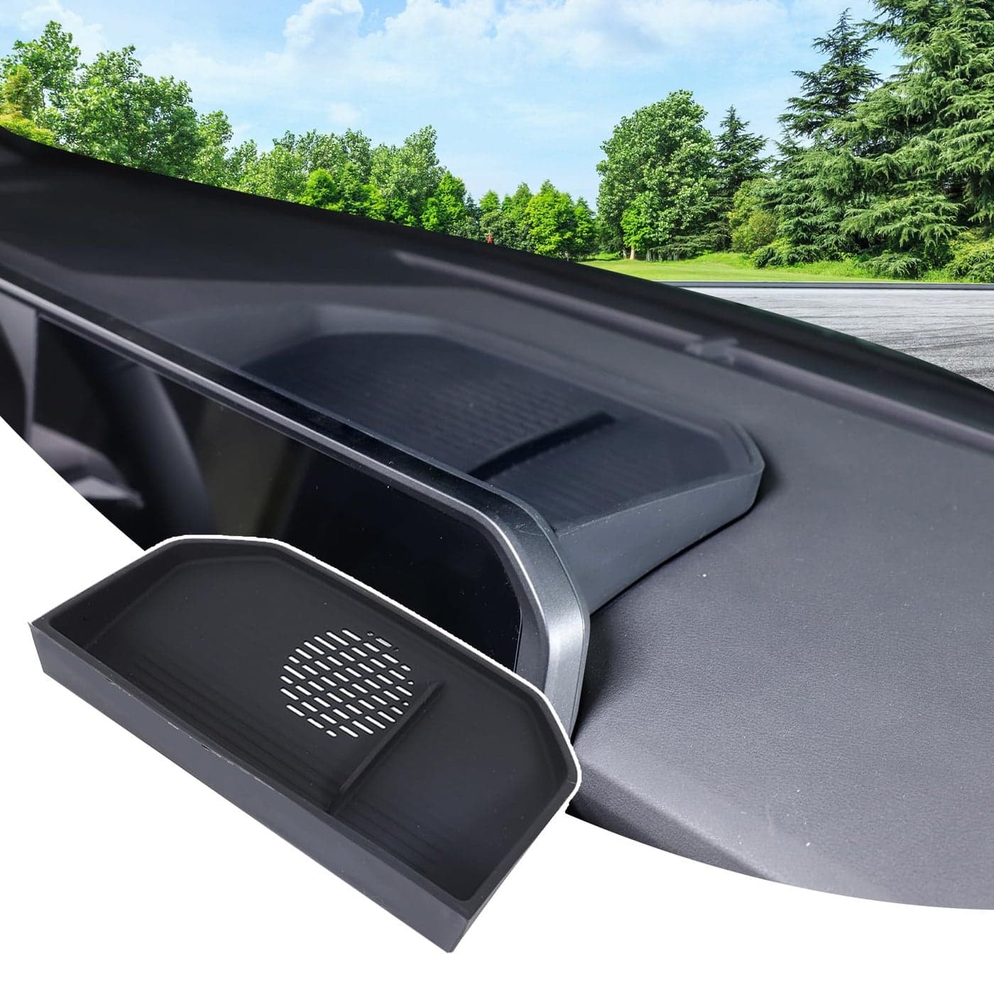Heutamo Center Console Dashboard Organizer Compatible with Toyota Land Cruiser 250 Prado J250 LC250 2024 2025 Accessories Behind Screen Storage Box Silicone Trim Accessories