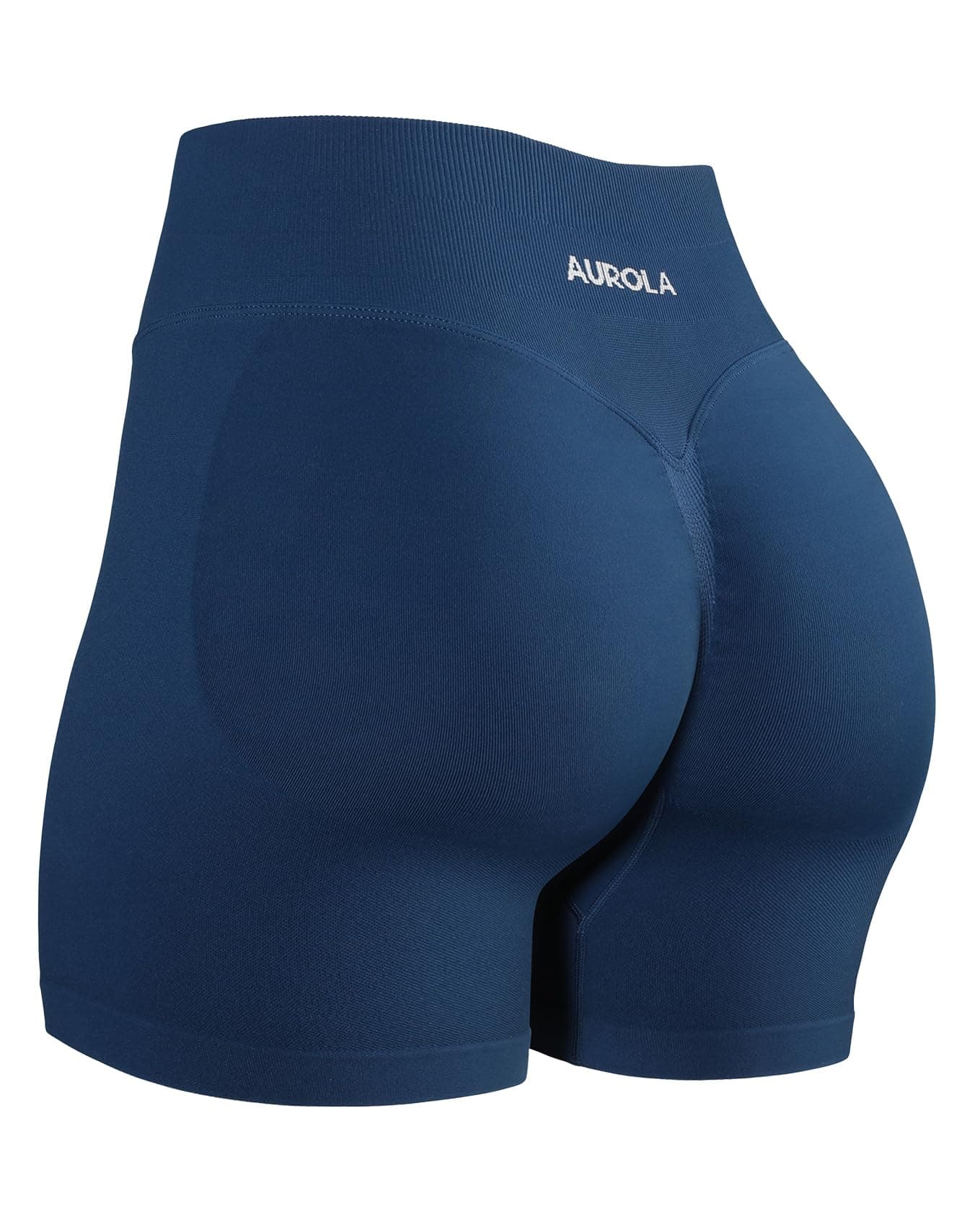 AUROLA Influence Collection Workout Shorts for Women,No Roll Up Squat Proof New Scrunch Seamless Compression Gym Short, Ensign Blue, M