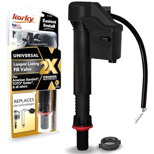Korky QuietFILL 2X Long Life Toilet Fill Valve - Universal Fits 99% of Toilets - Easy Height Adjust for Fast Install, 528X