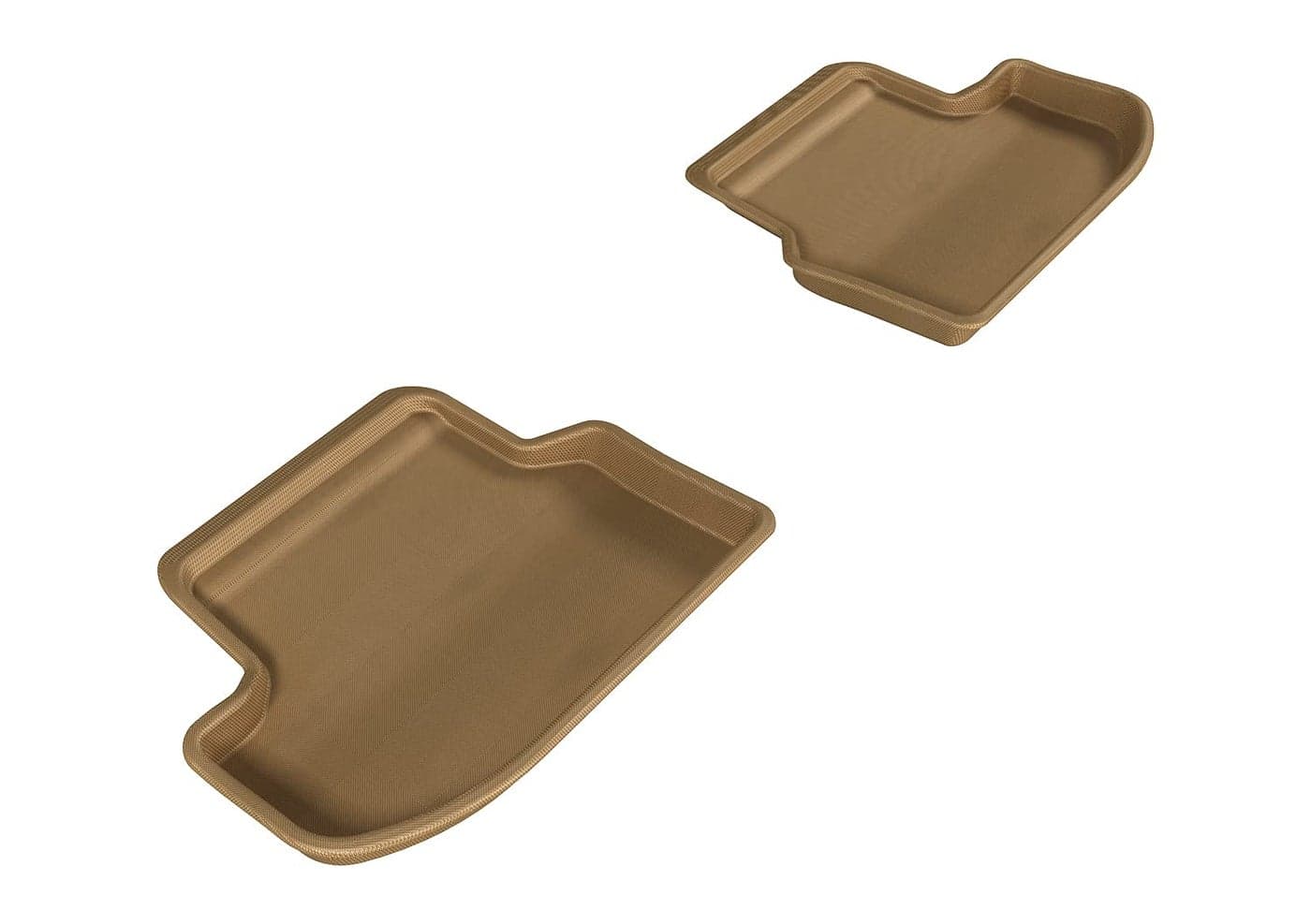 3D MAXpider Second Row Custom Fit AllWeather Floor Mat for Select BMW 5 Series F10 Models Kagu Rubber Tan