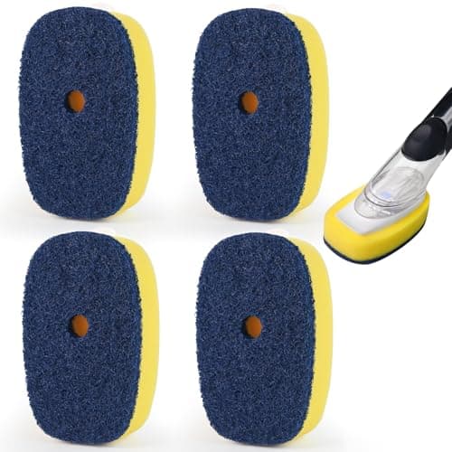 Sponge Brush Refills for OXO Soap Dispensing Dish Brush - 4 Pack Dish Cleaning Soap Dispensing Head Replacement for Scrubber