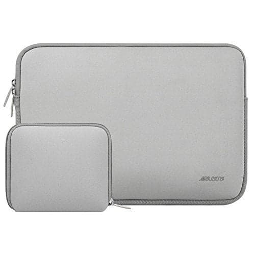 MOSISO Laptop Case 13.3 inch, 13-13.3 inch Laptop Sleeve Bag Compatible with MacBook Air/Pro 13/Pro 14 M5 M4 M3 M2 M1, HP Dell ASUS Lenovo, Neoprene Computer Sleeve Bag with Small Case, Light Gray