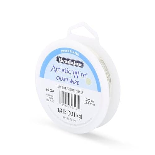 Artistic Wire, 24 Gauge Silver Plated Tarnish Resistant Colored Copper Craft Wire, Silver, 205 ft