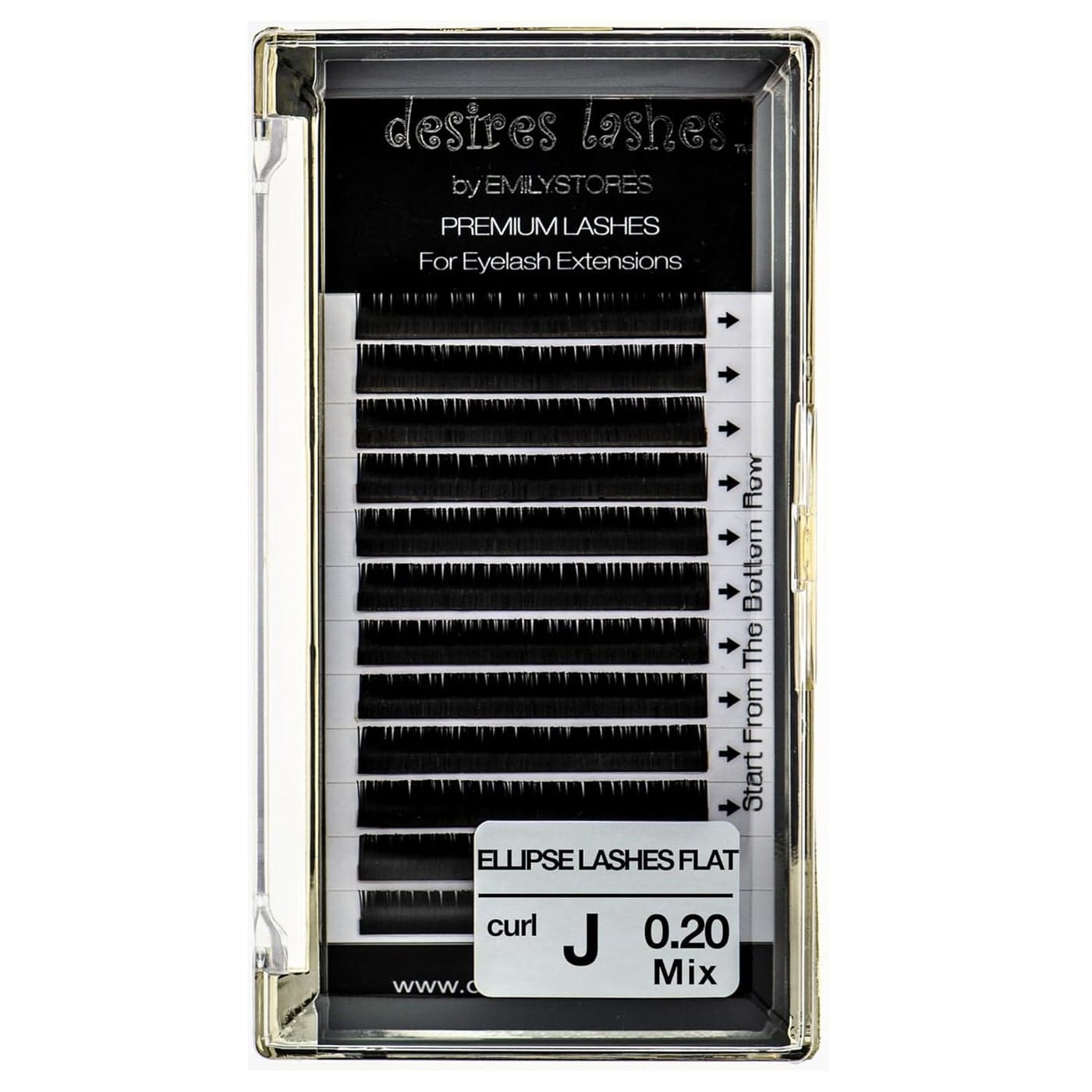 Ellipse Lash 0.20mm Thickness J Curl Length 8-14mm Mixed Sizes Flat Shaped Volume Eyelashes for Eyelash Extensions (Ellipse,Flat 0.20,J,Mixed 8-14mm)