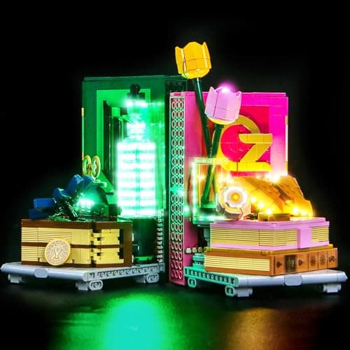 BrickBling LED Lighting Kit Compatible with Lego Wicked Glinda Elphaba Bookends Creative Light Compatible with Lego 75691Lights Only Not Come with Model 75691 Light