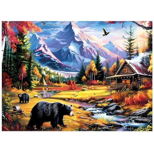 500 Pieces Jigsaw Puzzles for Adults Puzzle Bear Mountain Nature Puzzle for Elderly Recycled Paper Puzzle 500 Pieces Challenging Puzzle Family Game Great Gift for Friends 205 x 15 Inch